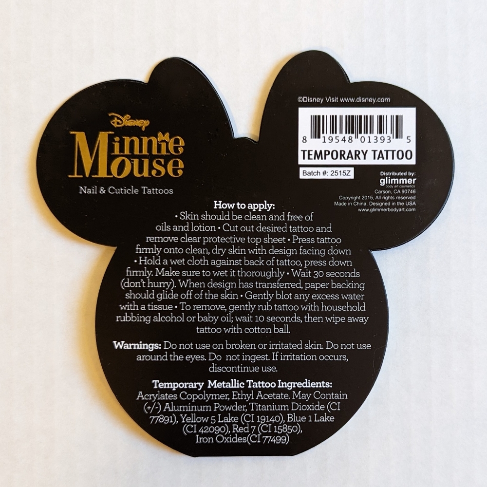 Disney Tattoo Junkee Minnie Mouse Nail and Cuticle Tattoos - Picture 2 of 3